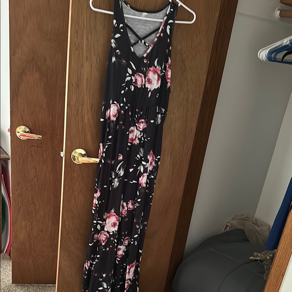 Floral Black Maxi Dress